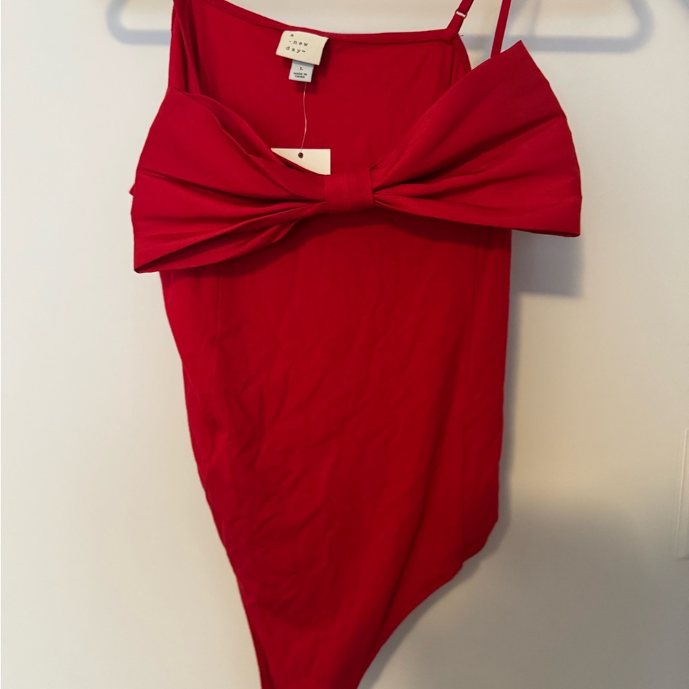 a new day Red Strapless Bow-Front bodysuit
